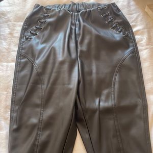 STEVE MADDEN leather look trouser leggings